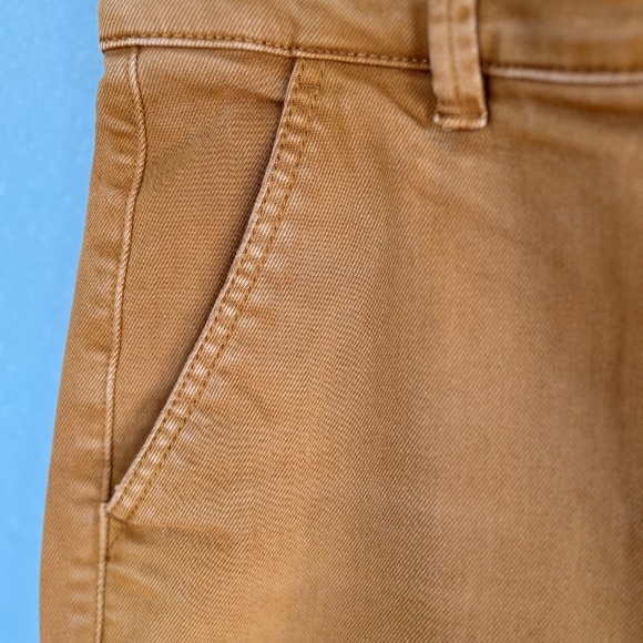EVERLANE Straight Leg Twill Crop Pants in Mustard Gold Brown, Size 4 - Picture 5 of 8